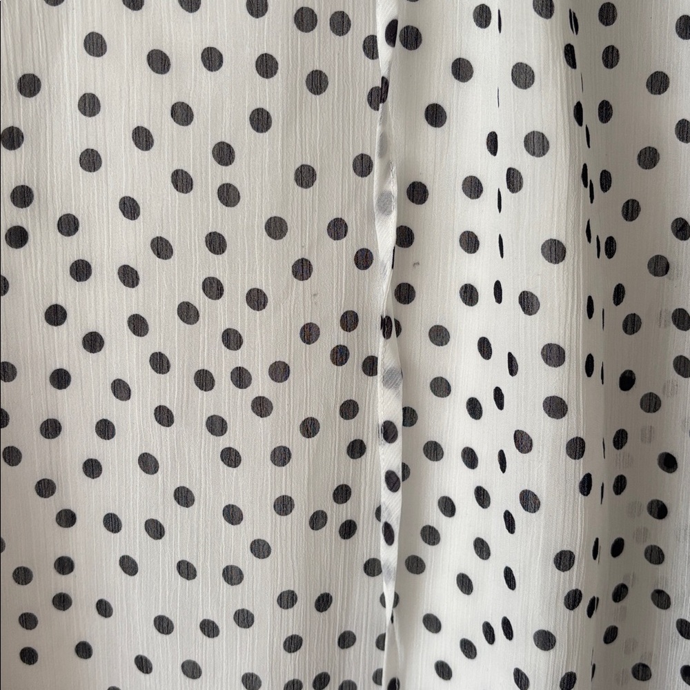 Sugarlips white and black polka dot tie neck ruffle sleeve blouse new XL - Picture 5 of 7
